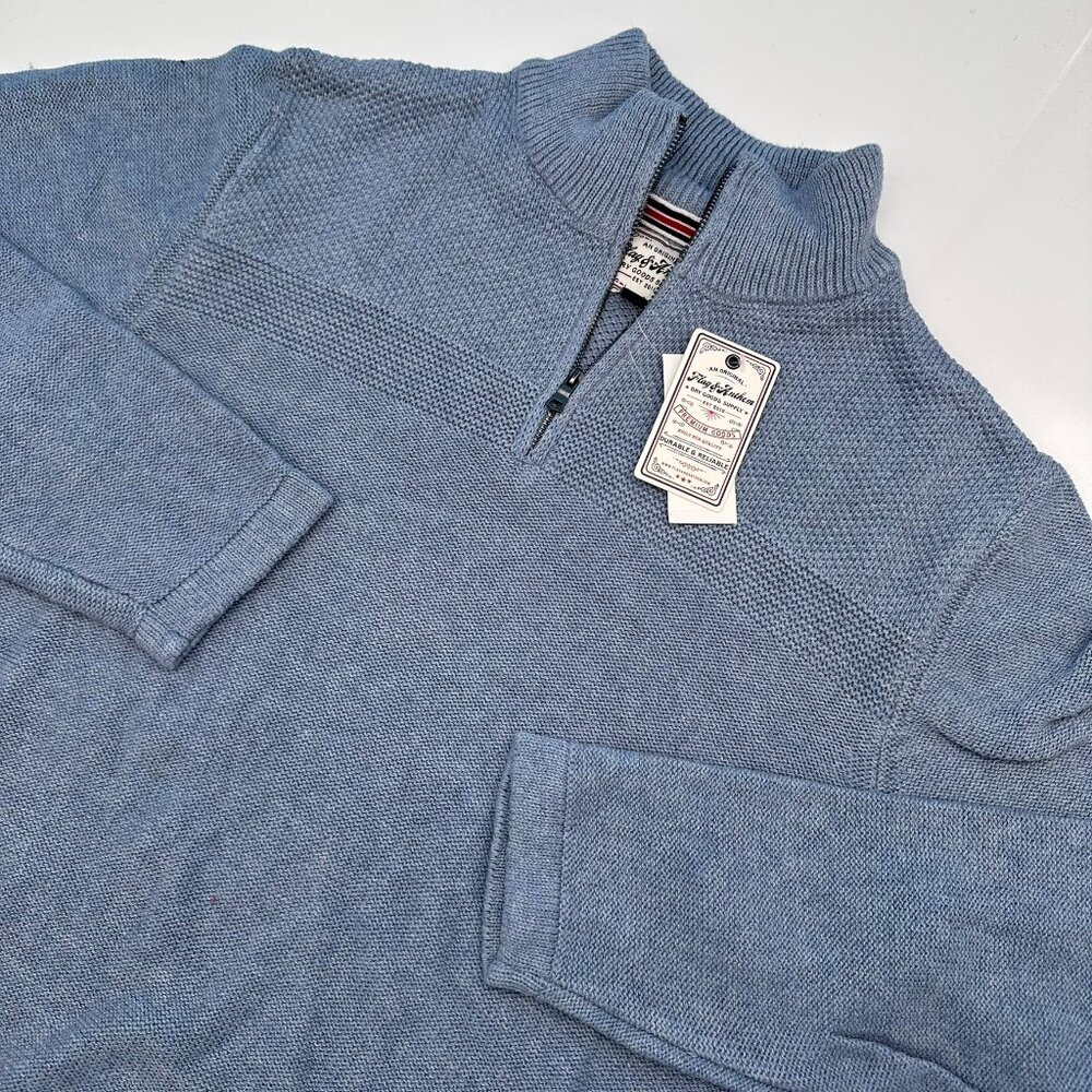 Flag &‎ Anthem Men's Henryville Half Zip Mock Neck Sweater, Size S, Light Blue